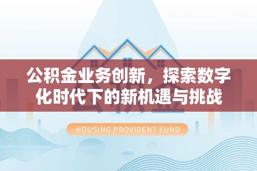 永吉公积金业务创新，探索数字化时代下的新机遇与挑战
