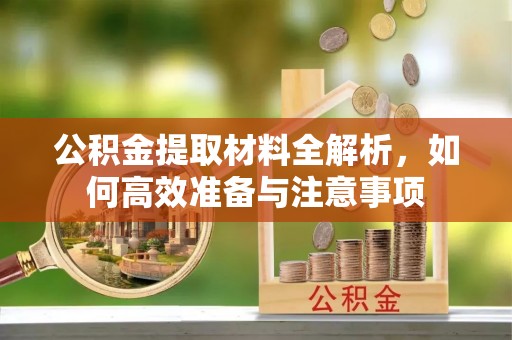 永吉公积金提取材料全解析，如何高效准备与注意事项