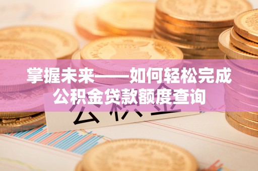 永吉掌握未来——如何轻松完成公积金贷款额度查询